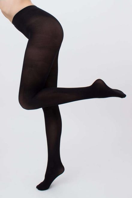 Giulia - Blues klassieke warme 70den Matte Opaque Panty - Zwart - S