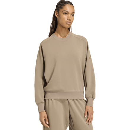 Adidas Soft Lux Loose Sweatshirt Sweatshirts Dames - Beige - Maat S (34-36) - Poly Mesh