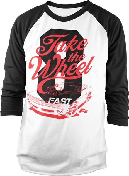 The Fast And The Furious Raglan top -M- Fast 8 - Take The Wheel Wit/Zwart