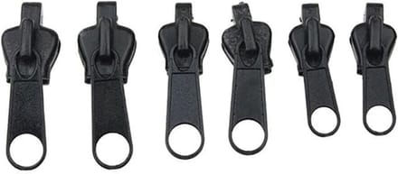 Rits reparatieset - Schuifregelaar kit - Ritsen Repareren - 3 Maten - 6 stuks - Zwart