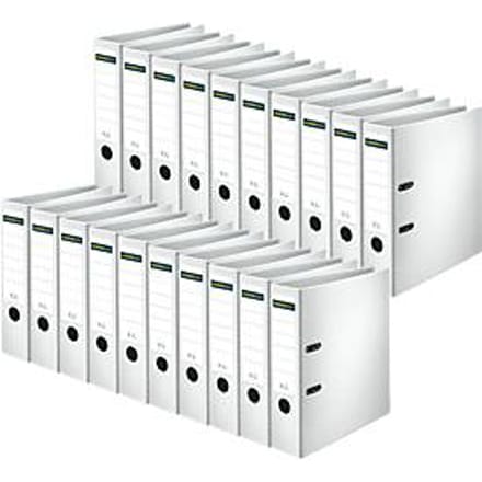 Schäfer Shop Select ordners, DIN A4, rugbreedte 80 mm, 20 stuks, polypropeen en gerecycled papier, wit