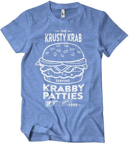 Spongebob The Krusty K-rab -T-shirt met K-rab-motief van Patties, blauw/heather
