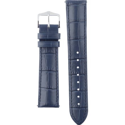 Hirsch Horlogeband -  Duke Donkerblauw - Leer - 20mm