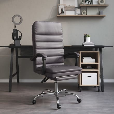 vidaXL - Massage - Relaxfauteuil - voor - op - kantoor - grijs - kunstleer
