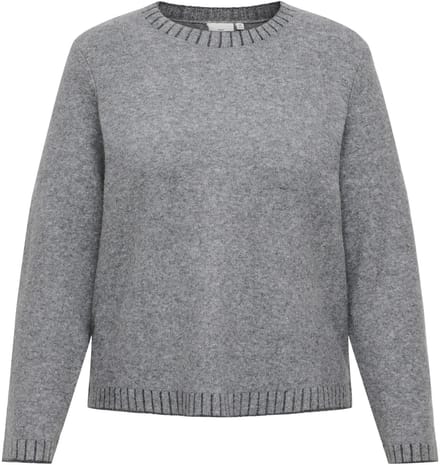 ONLY CARMAKOMA - CARFINA LS STITCH O-NECK KNT - Dames - Gebreide truien
