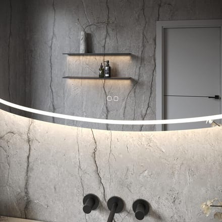 HIPP Design Phantom Deens Ovale LED spiegel 100 x 65 cm - Directe + Indirecte LED - Spiegelverwarming - Kleurenwissel - Touch Dimmer