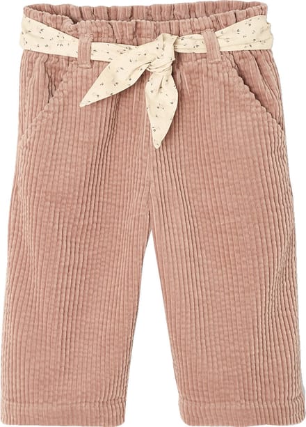 Vertbaudet Wijde fluwelen broek met gebloede riem voor baby's