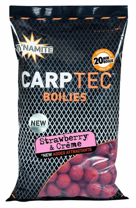Carp Spirit Carptec Boilies | 900g 20mm Strawberry & Creme