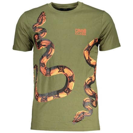 Cavalli Class Verde Katoenen Heren T-Shirt