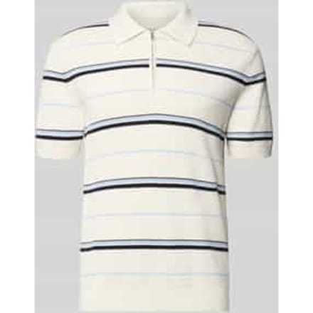 GANT heren rits polo shirt striped textured wit