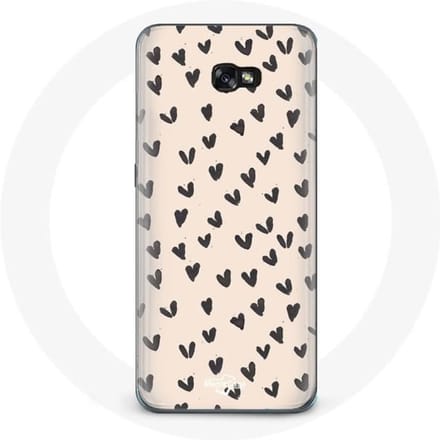 Case voor Samsung A5 2016 Abstracte textuur achtergrond zwarte harten