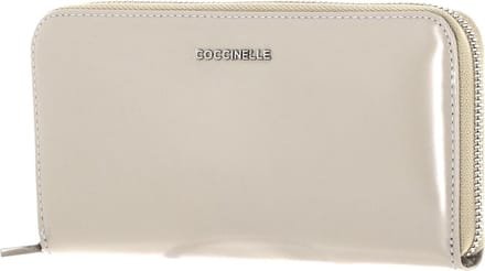 COCCINELLE Leren Portemonnee Tassel Zip Around Wallet Gelso Beige