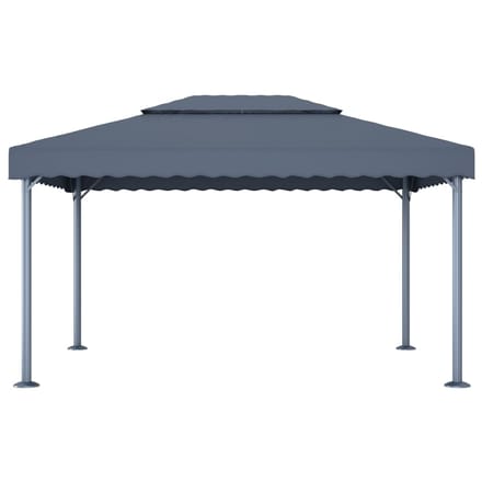 vidaXL - Prieel - 400x300 - cm - aluminium - antraciet