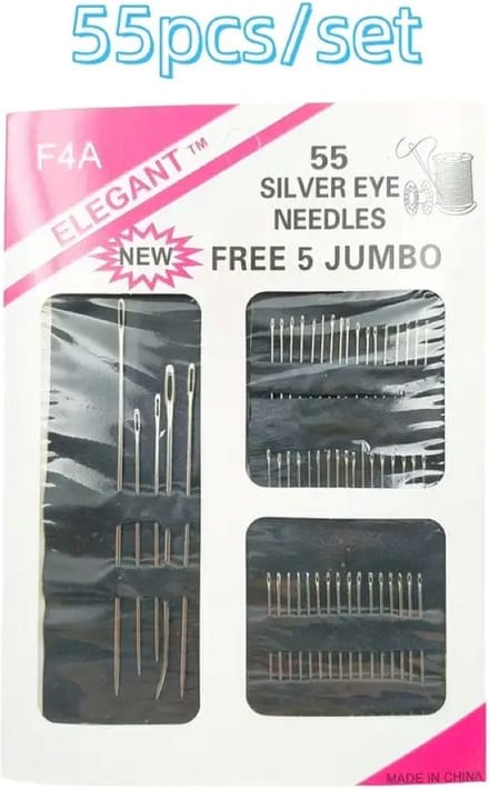 DW4Trading RVS Naai Naalden Set 55 Stuks - Huishoudelijke Accessoires