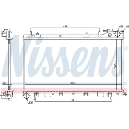 Radiator, motorkoeling NISSENS 64122
