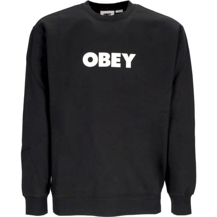 Bold Crew Premium Fleece herensweatshirt met ronde hals, zwart