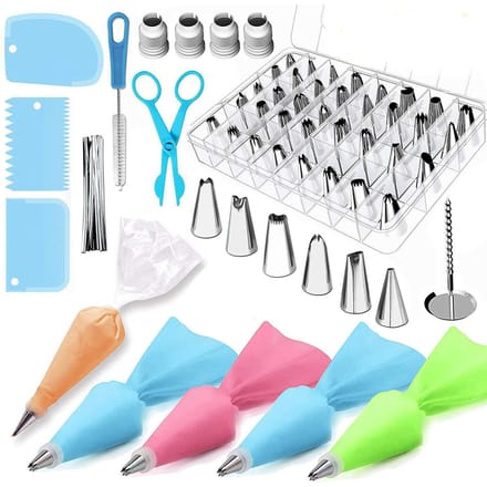 72-delige taartversieringssets, decoratiesets, bakbenodigdheden met glazuurtips/gebak 72Pcs white