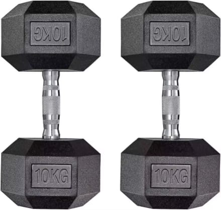 Halterset - Gewichten - Halters - Voor Krachttraining & Thuisfitness - Compacte Stalen Dumbbells van 10 kg - Set van 2