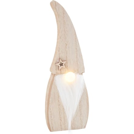 VBS Houten kabouter met LED neus - 18 cm