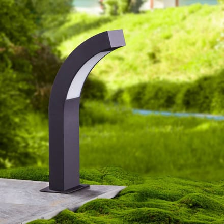 Lucande LED sokkellamp Lennik, 40 cm, antraciet, metaal