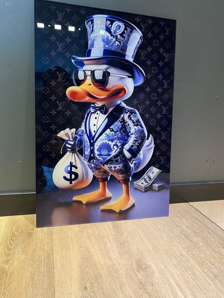 Donald Duck schilderij op plexiglas 50x80cm