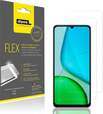 dipos – 2x Beschermfolie geschikt voor Vivo Y50e | 3D Full Cover Screenprotector | 100% Passend
