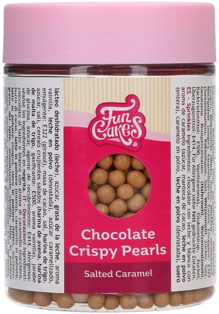 FunCakes Chocolade Crispy Pearls - Salted Caramel - 155g - Sprinkles - Taartdecoratie