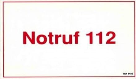 Informatiebord Noodoproep 112 Kunststof 25x15 cm