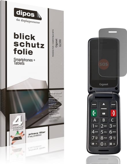dipos – Matte Privacy Screenprotector geschikt voor Gigaset GL590 | Anti-Spy Beschermfolie