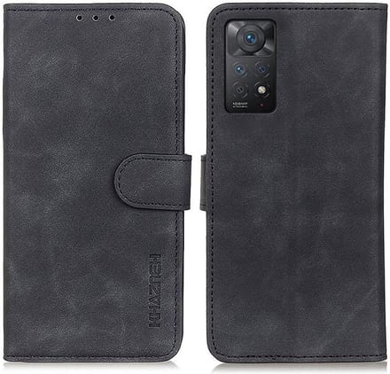 KHAZNEH Xiaomi Redmi Note 11 Pro Hoesje Vintage Wallet Book Case Zwart