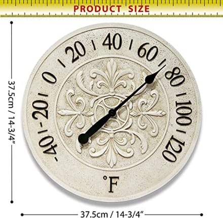 Decoratieve buitenthermometer 38 cm voor buitengebruik, garage, terras en tuin