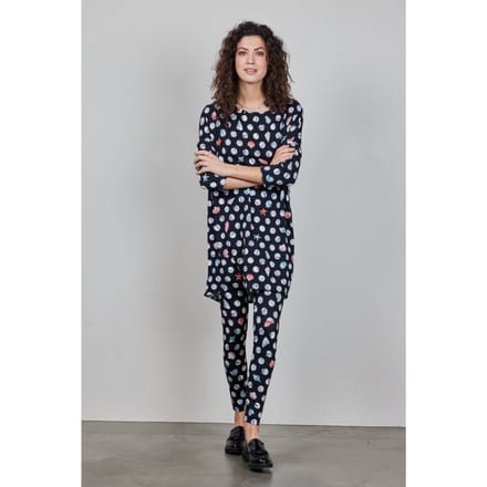 DIDI Basic Legging In Black With Coral Cove Print Größe: 40 | Sport-Leggings Outlet | Damen | Schwarz