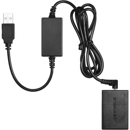 Andoer 5V USB naar LP-E17 Dummy Batterij DC Coupler Adapter Vervanging voor Canon EOS M3/M5/M6 zwart