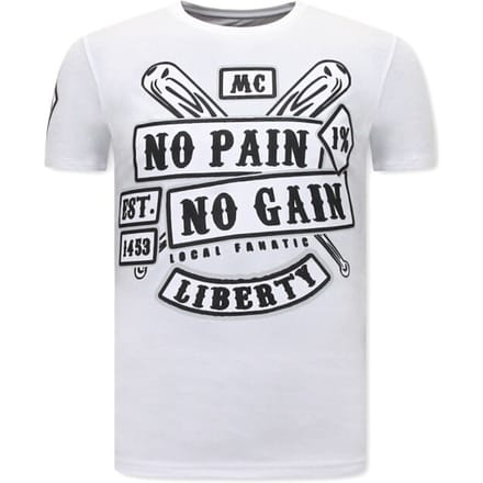 Heren T shirts met Print - Sons of Anarchy MC - Wit