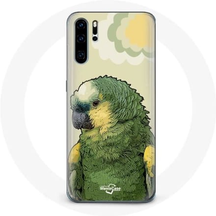 Coque - MANIACASE - Huawei P30 - Souple - Vert - Perroquets vert