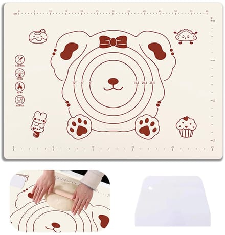 Cosensi- Bakmat 50x40 cm - Antiaanbaklaag - Antislip - Deegschraper - Herbruikbaar - Veilig voor oven/magnetron - Deegmat