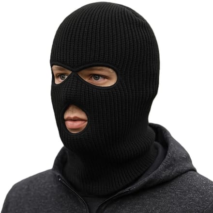 Facemask - Sportmuts - Driegats Muts - Skimuts -  Bivak - Balaclava - Zwart - One Size