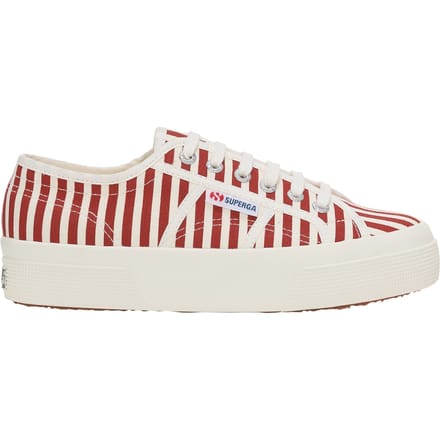 Superga Dames/Dames 2740 Print Stripes Trainers (Gebroken wit/rood)