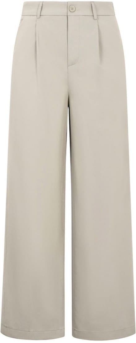 Comfortabele Geweven Polyester Damesbroek met Rechte Pijpen - Kaki - Maat L