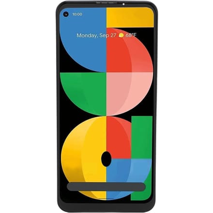 Écran de remplacement pour téléphone AMOLED Écran de téléphone Assemblage écran tactile avec empreinte digitale et outils de réparation pour Pixel 5A 5G black