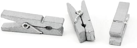 Mini Wasknijpers - Houten Clips - Scrapbooking Ambachten - Massief Houten Constructie - 1 3/8 inch - Zilver