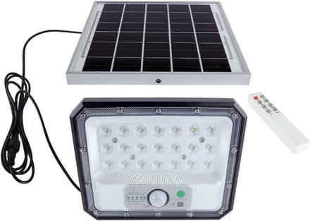 HEROS - LED SoLAR Tuinverlichting - Wandlamp met Sensor - Zonne-energie - Bewegingssensor - 7W - ZWART