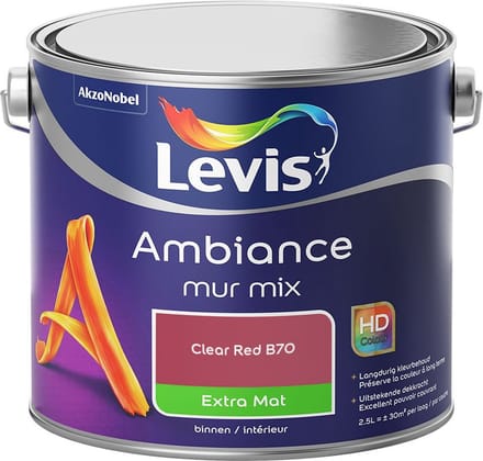 Levis - Ambiance Mur Extra Mat Mix - Clear Red B70 - Mengverf - 2,5 L