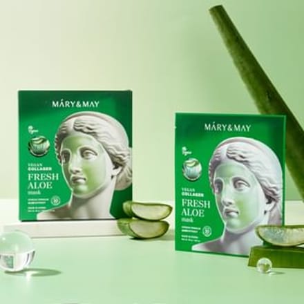 Mary&May - Vegan Collagen Fresh Aloe Mask Set 30g x 4 sheets
