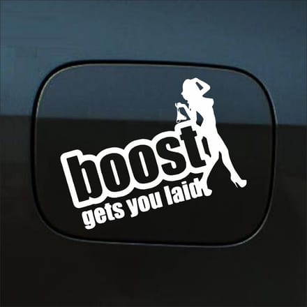 Bumpersticker - Boost Get You Laid - 13 X 18 - Wit