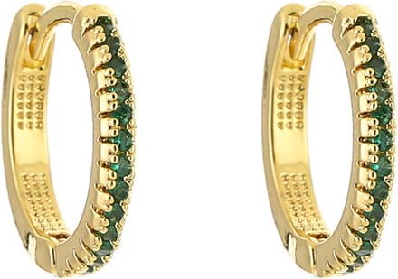 Bijoutheek Oorringen strass goud Zwart
