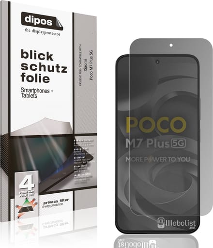 dipos – Matte Privacy Screenprotector geschikt voor Xiaomi Poco M7 Plus 5G | Anti-Spy Beschermfolie