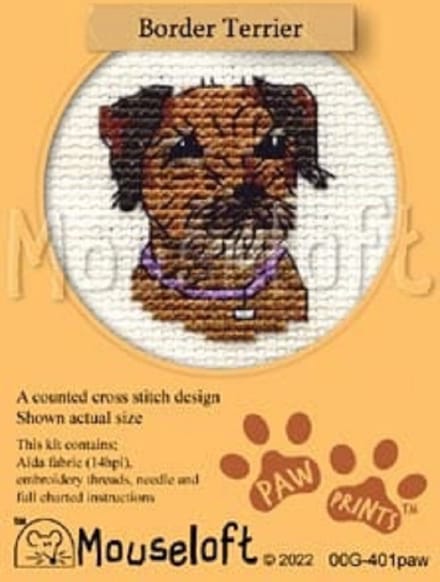 Mini Borduurpakketje - Hond - Border Terrier - Mouseloft