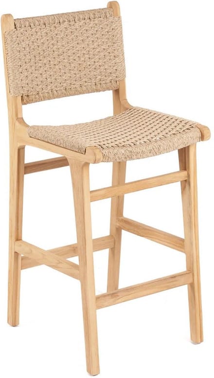 Meno Barkruk - Buitenzitplaats - Coastal Barkruk - Ecologisch Teak - 54cm x 51cm x 113cm