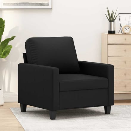 vidaXL - Fauteuil - 60 - cm - kunstleer - zwart